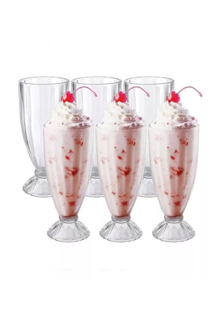 Set 12 Copas Milk Shake Helado Malteadas Postre Global-2