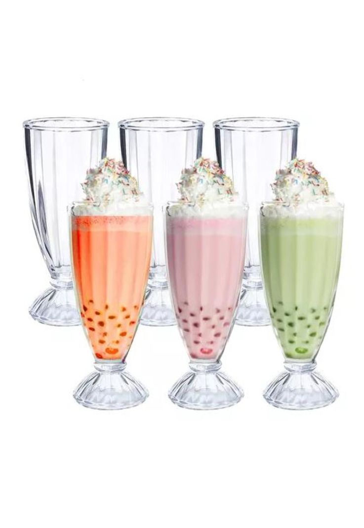 Set 12 Copas Milk Shake Helado Malteadas Postre Global-3