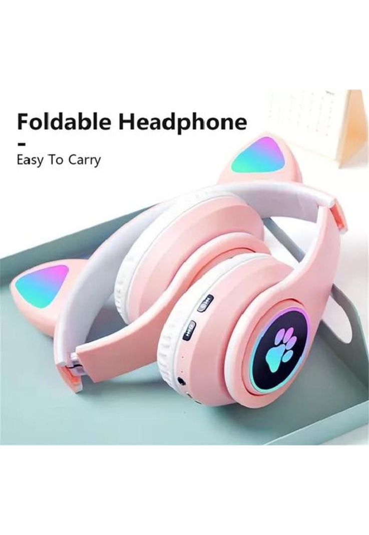 Auriculares gamer inalámbricos CAT Gaming STN-28 rosa LED-4