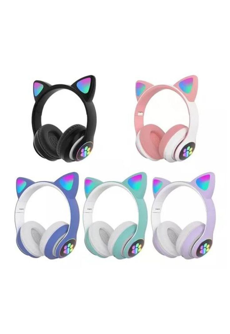 Auriculares gamer inalámbricos CAT Gaming STN-28 rosa LED-6