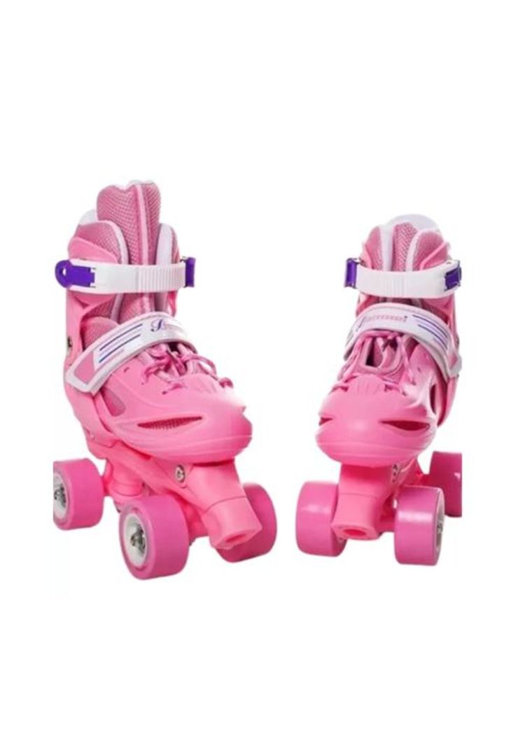 Patines rollers niña más protectores y casco talla M 33-36, rosado-1