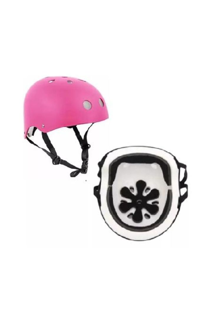 Patines rollers niña más protectores y casco talla M 33-36, rosado-3