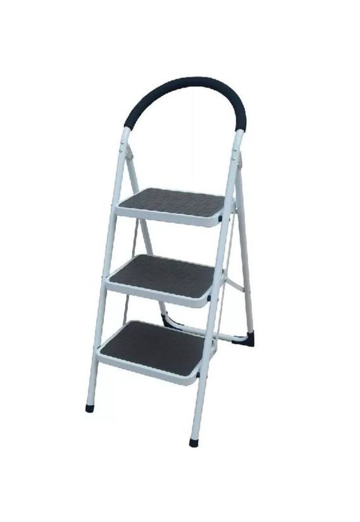 Escalera Plegable Antideslizantes Color Blanco-3