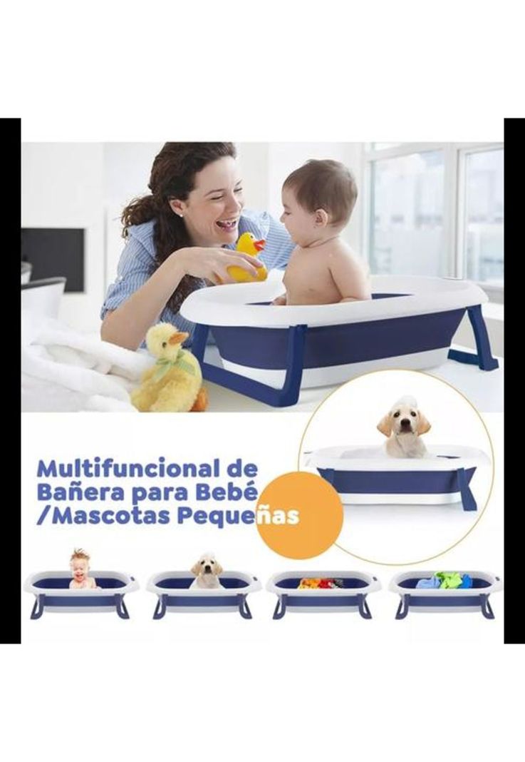 Tina bebé bañera plegable con malla reforzada, rosado-5