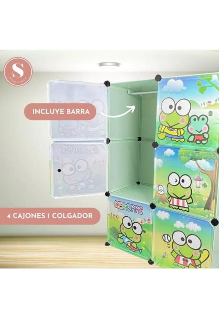 Closet organizador para niños, color verde-3
