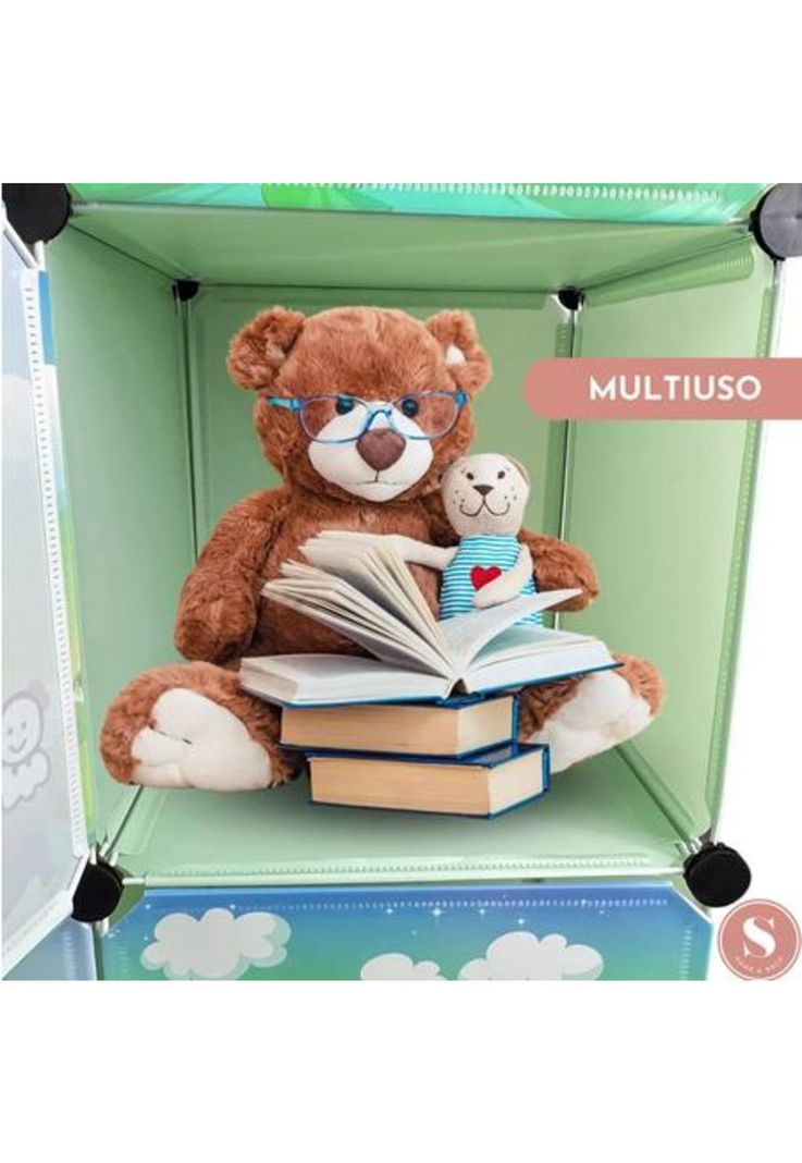 Closet organizador para niños, color verde-4