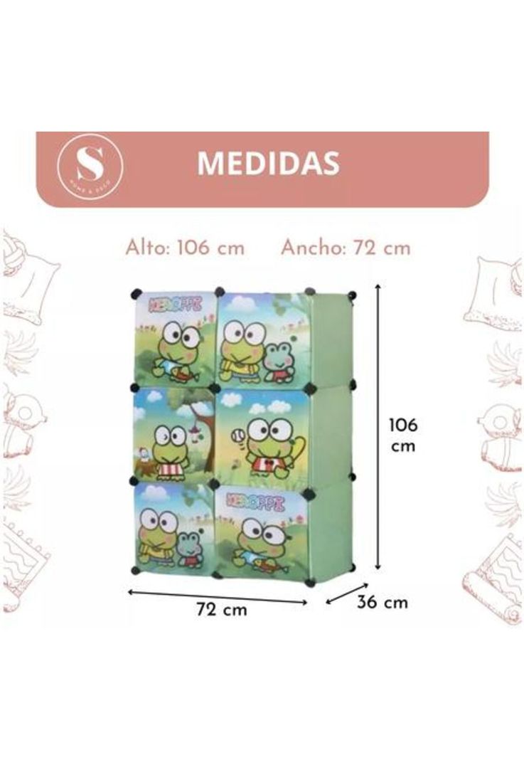 Closet organizador para niños, color verde-5