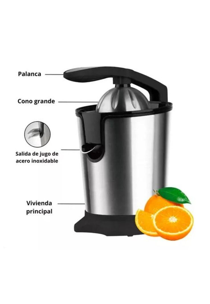 Exprimidor de cítricos limón/naranja eléctrico 180w, color plateado-2