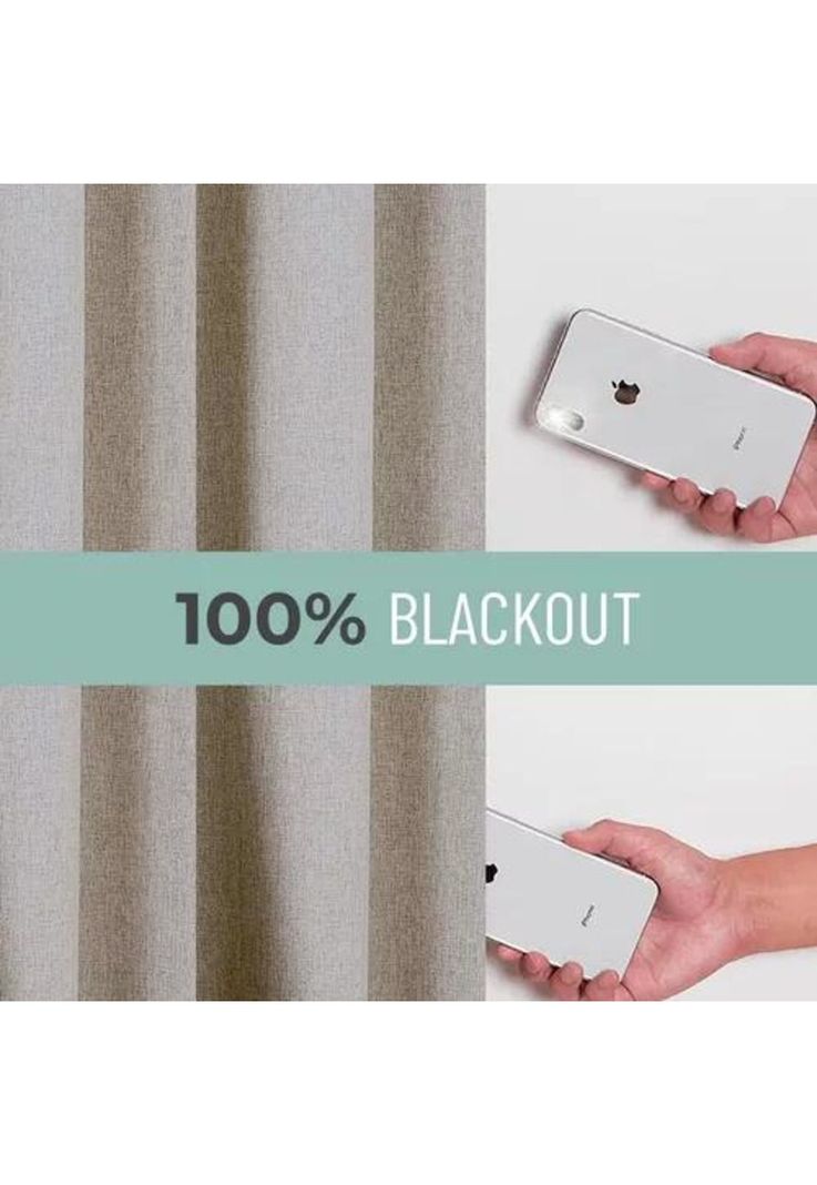 Cortina Blackout 100% 2 Paños 140x220cm Textura Lino Gris Claro-4