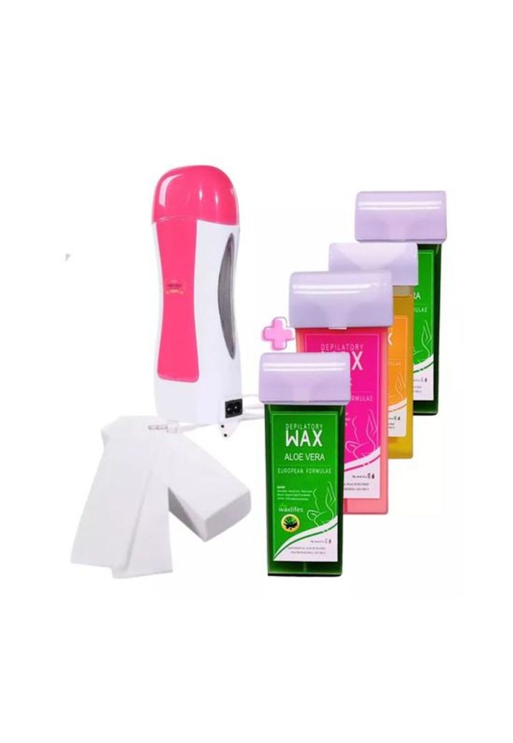 Calentador de cera depilatoria Vida Buenas kit depilación 220V, color rosa-0