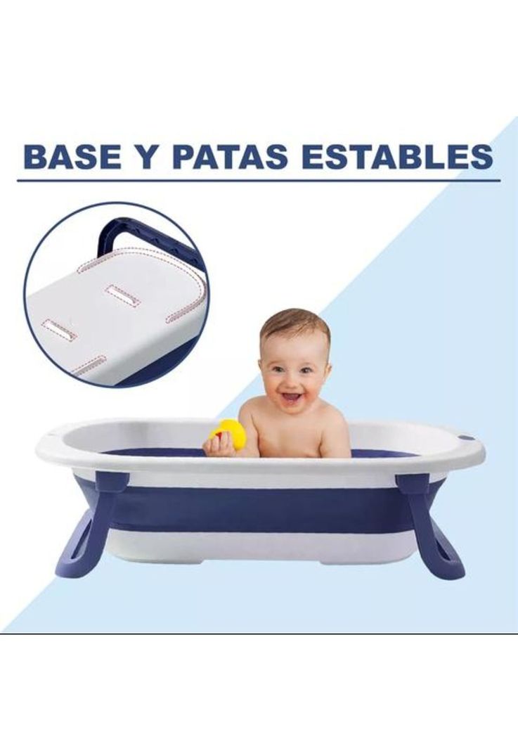 Tina bebé bañera plegable con malla reforzada, multicolor-2
