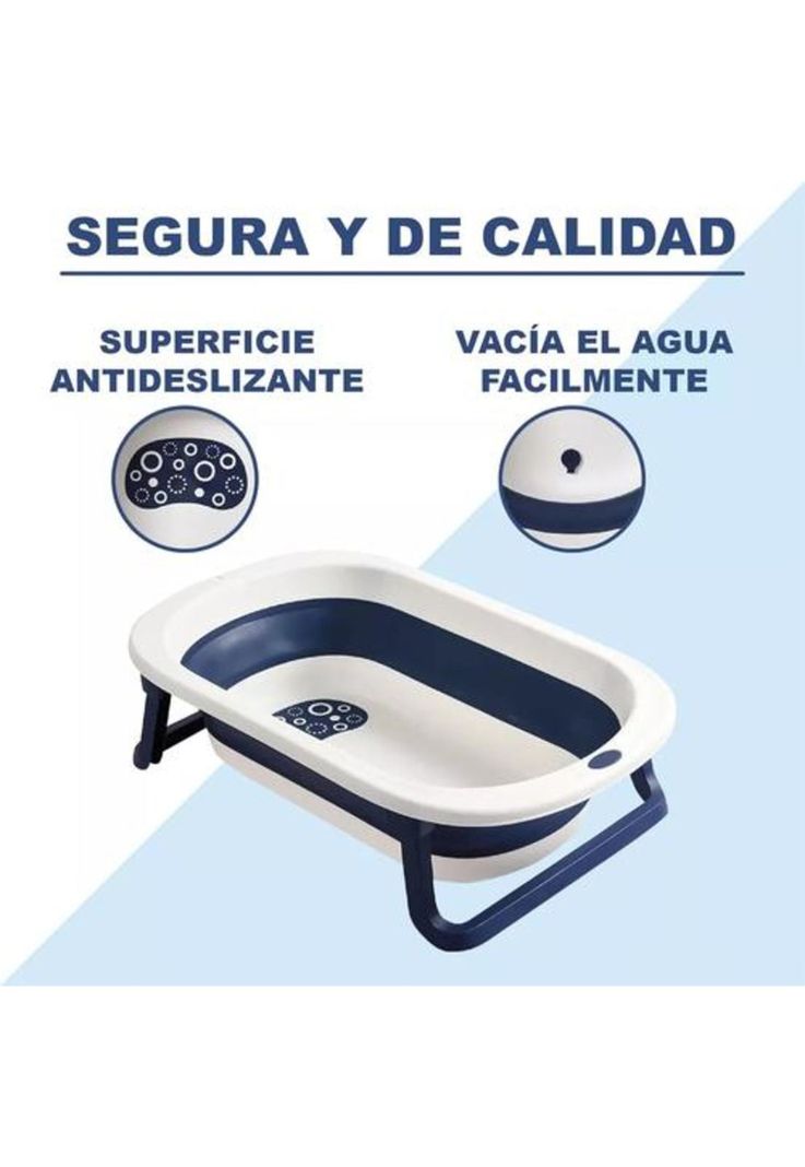 Tina bebé bañera plegable con malla reforzada, multicolor-3