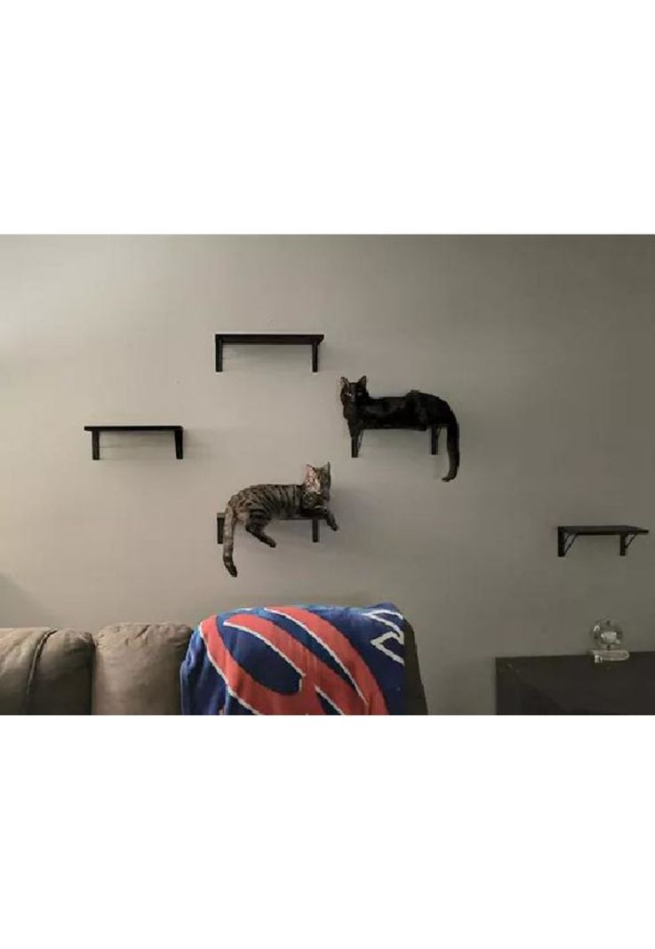Repisas Flotantes de Madera Multipropósito Kit 3 Negro-4