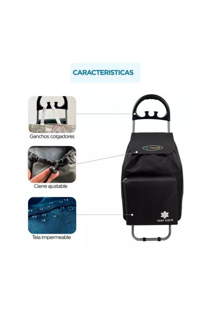 Carrito de compras plegable 47 L color negro-2