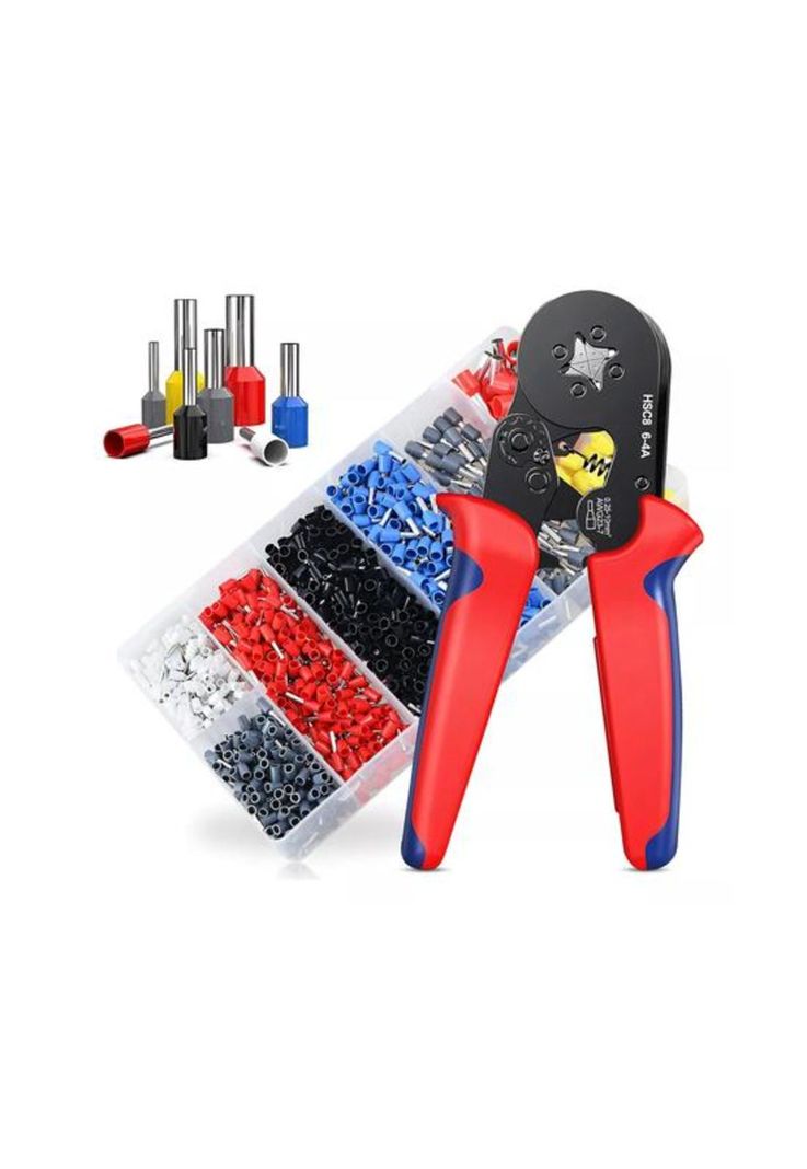 Crimpadora de terminales kit 2000 piezas pinza crimpadora, color rojo y negro-6