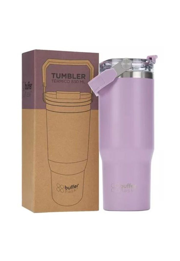 Vaso tumbler mug térmico, botella de agua, buffer, acero inoxidable, lila-0