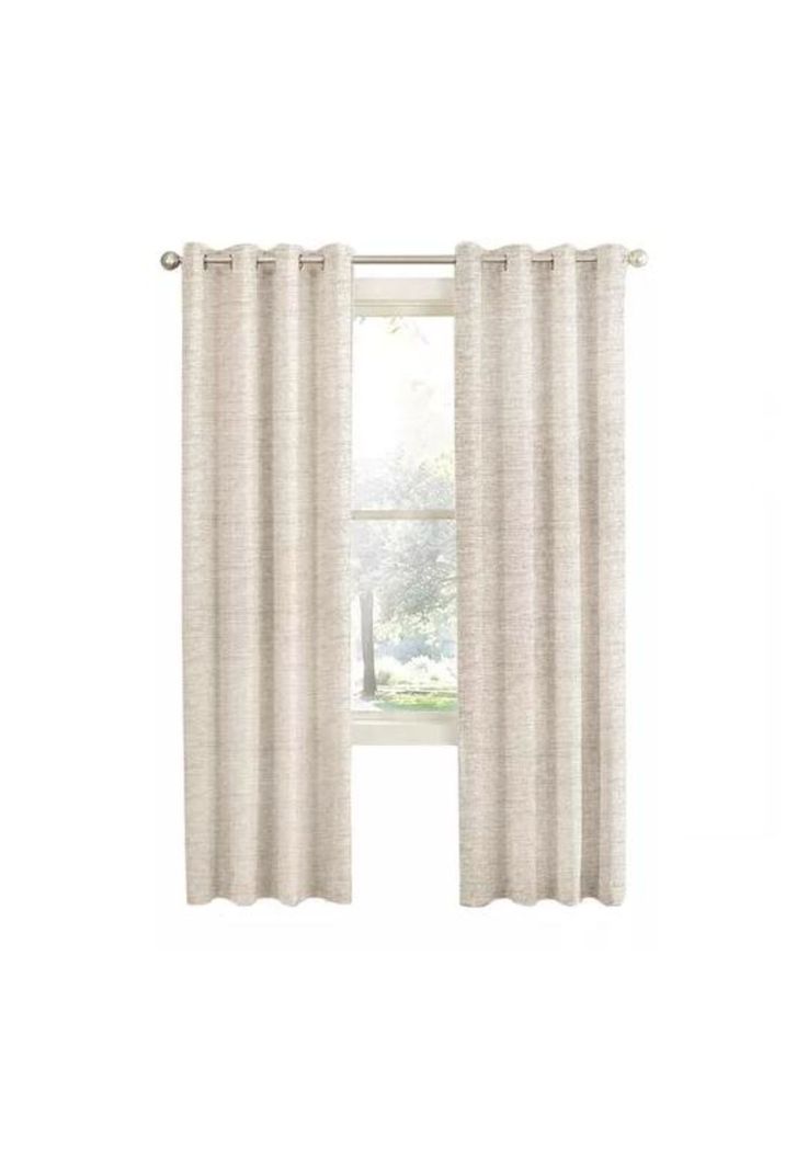 Cortina Blackout 100% 2 Paños 140x220cm Textura Lino Crudo-0