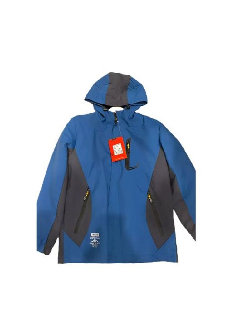Chaqueta cortaviento deportiva ultra liviana micropolar azul marino, talla XL-0