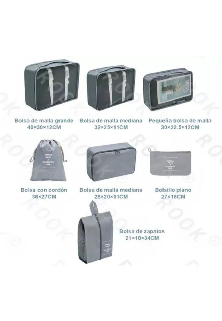 Bolsas de Viaje Organizador 7 en 1 - Color Gris-2