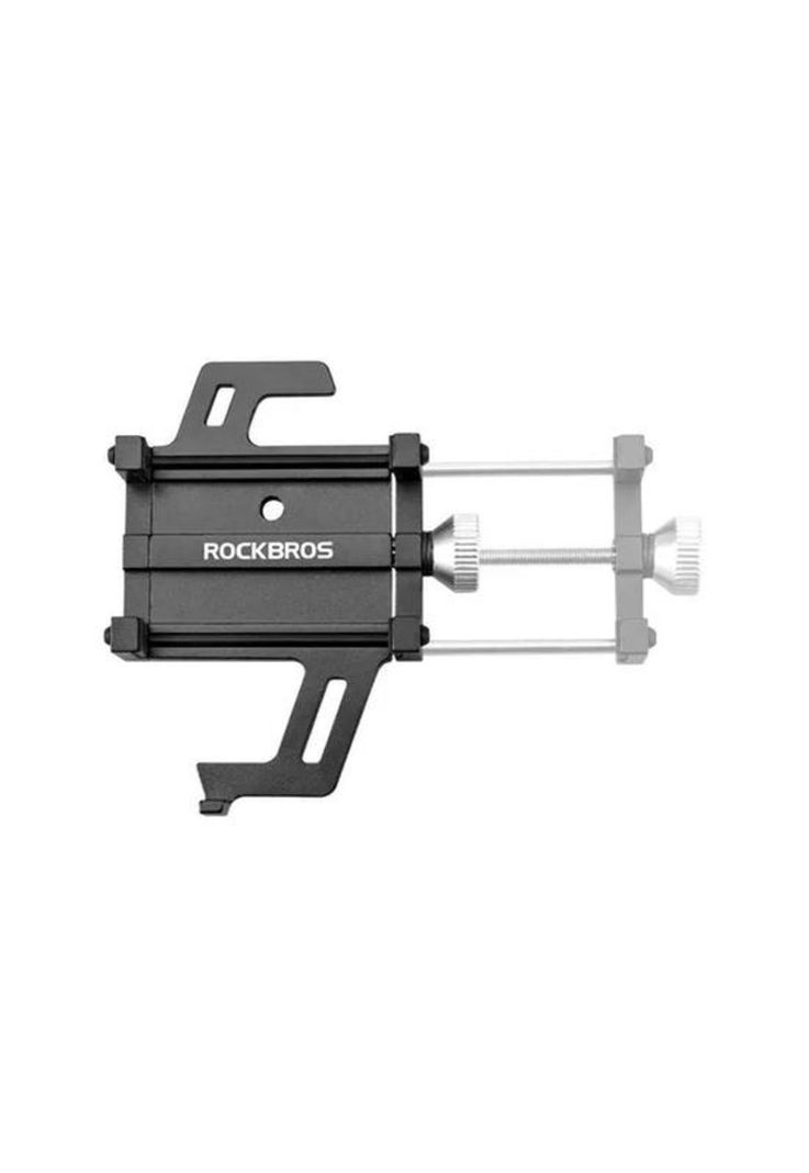 Soporte de aluminio para celular en bicicleta y moto, color negro-2