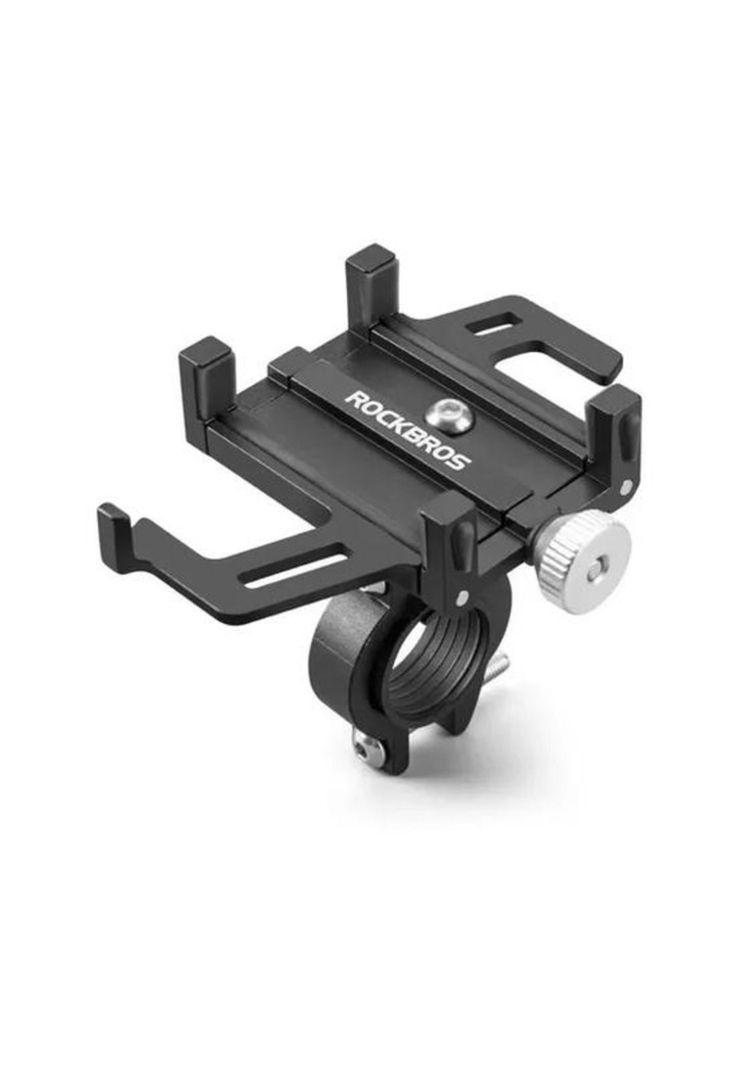 Soporte de aluminio para celular en bicicleta y moto, color negro-3