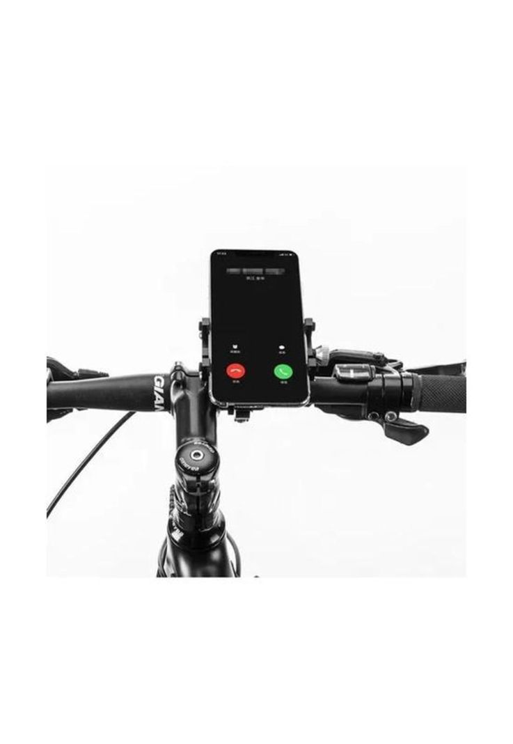 Soporte de aluminio para celular en bicicleta y moto, color negro-4