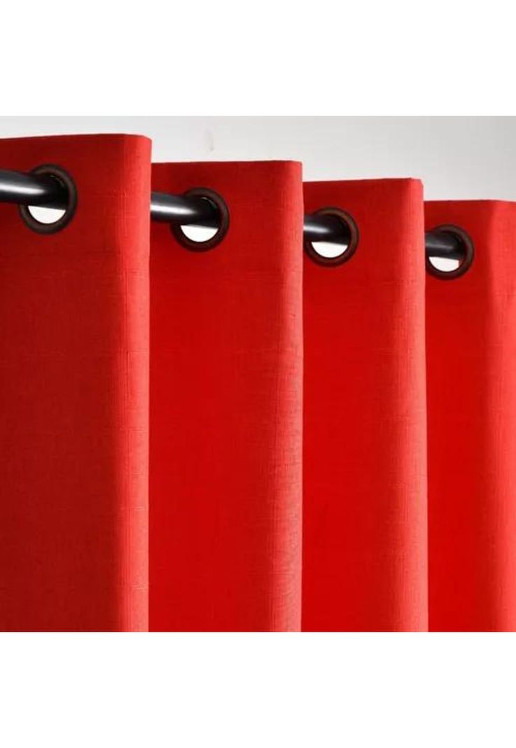 Cortina Lino Con Blackout Engomado Térmica 140x220 Rojo-0