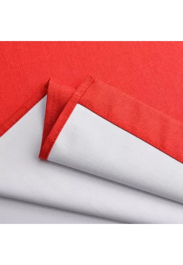 Cortina Lino Con Blackout Engomado Térmica 140x220 Rojo-2