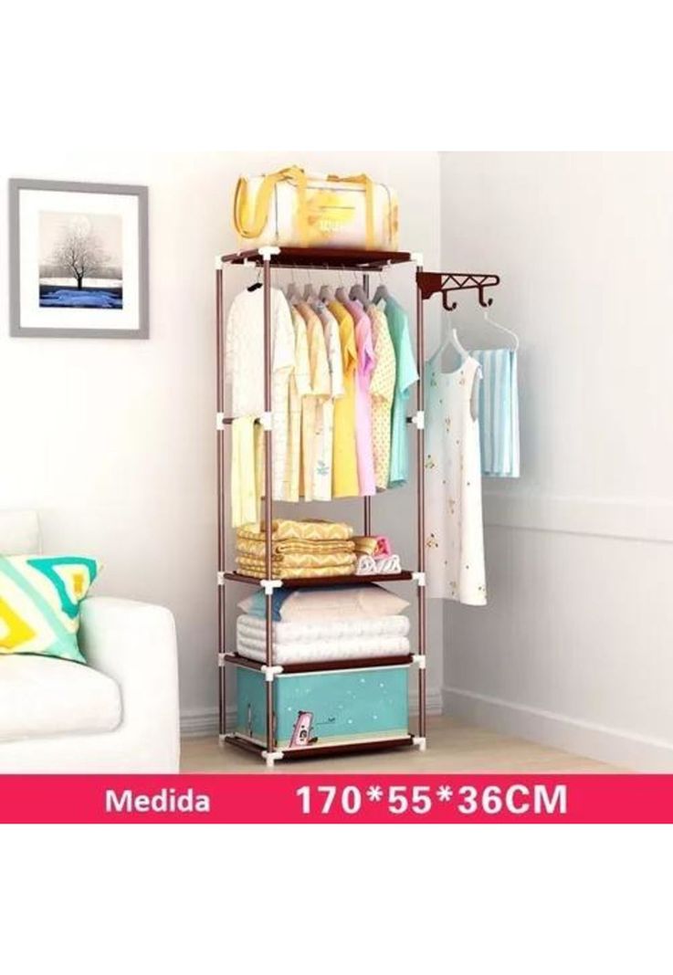 Closet ropero armable 170x55x36 gris-3