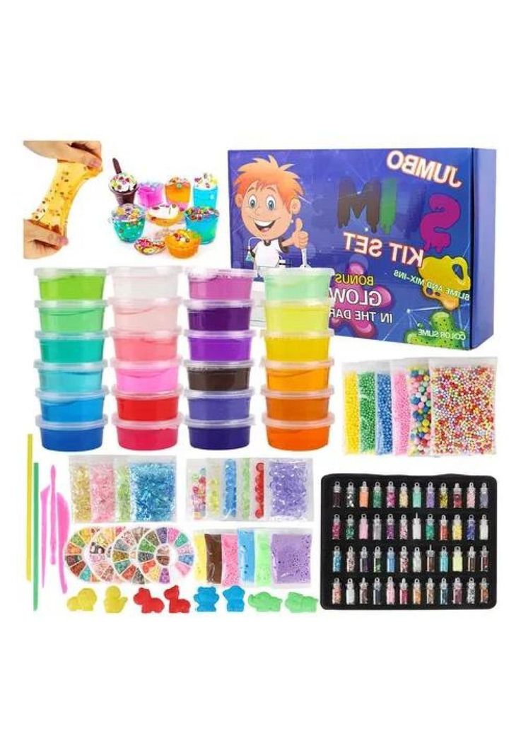 Set de bricolaje para hacer slime 120 piezas, 24 colores-0