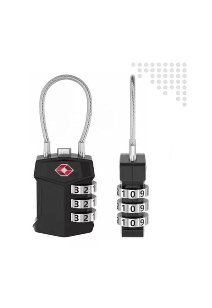 Candado de seguridad con cable de acero y clave de 3 dígi...-2