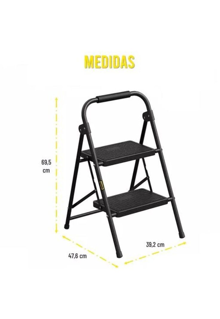 Escalera plegable ultra resistente color negro-1