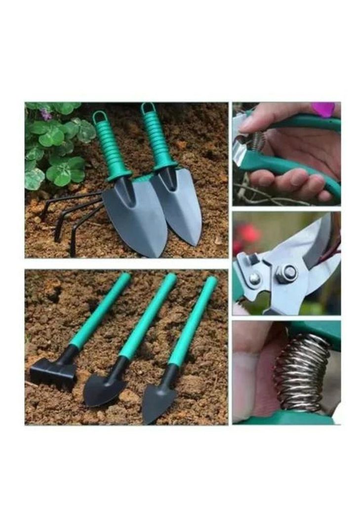 Set de jardinería con herramientas, rastrillo y tijeras-3