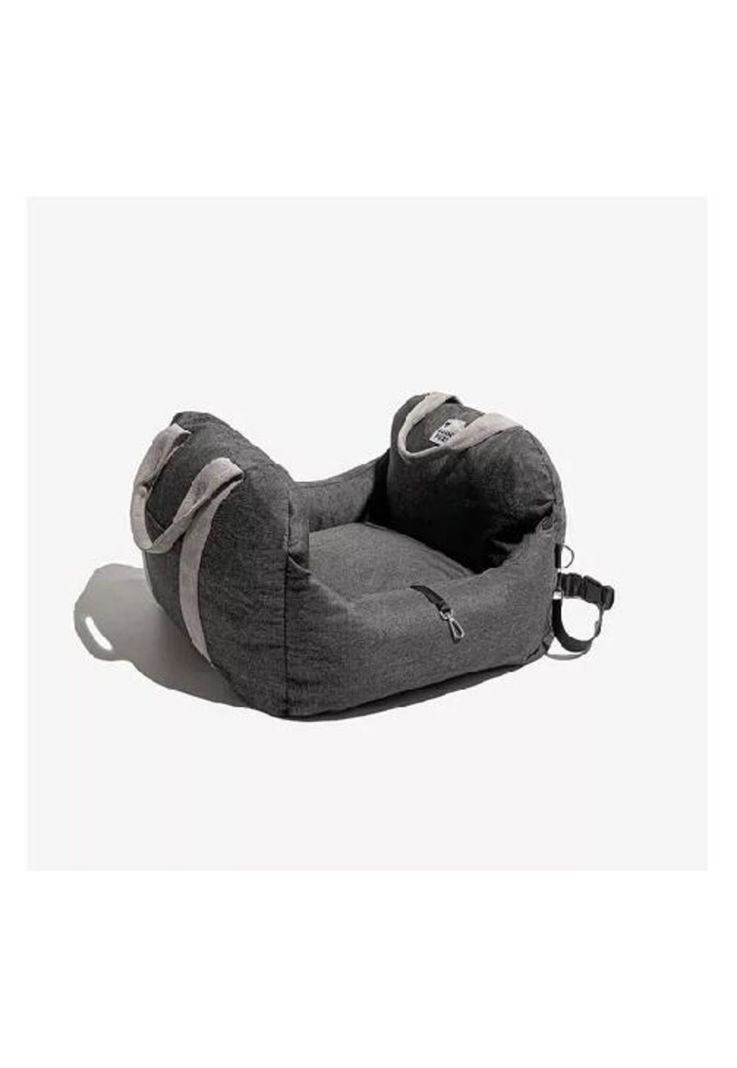 Asiento de auto para perro pequeño premium lavable gris-0