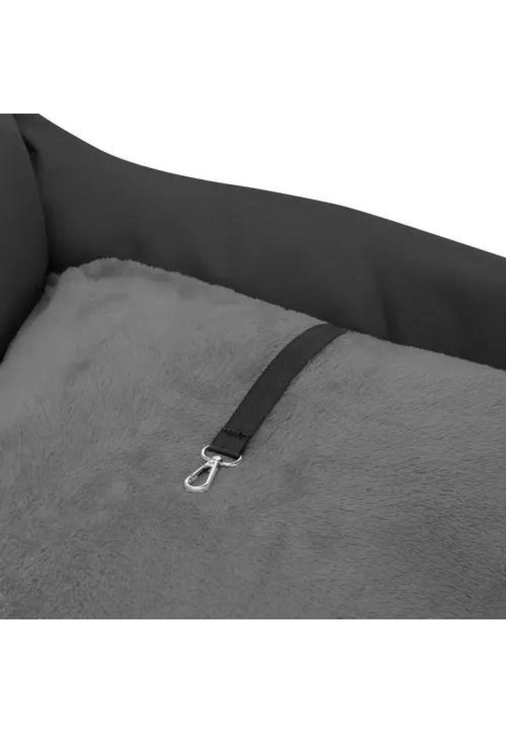 Asiento de auto para perro pequeño premium lavable gris-3