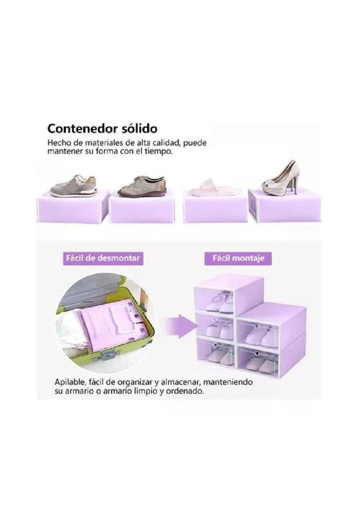 10 piezas zapateras organizadoras púrpuras-5