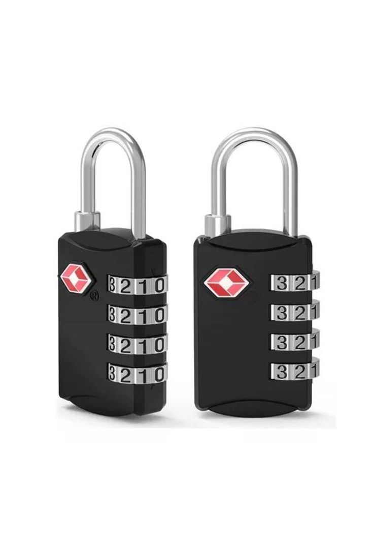 2pzs candados de combinación para equipaje color negro-1