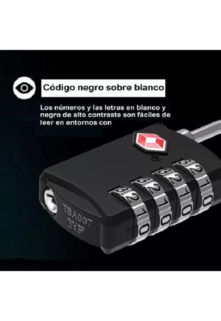 2pzs candados de combinación para equipaje color negro-2