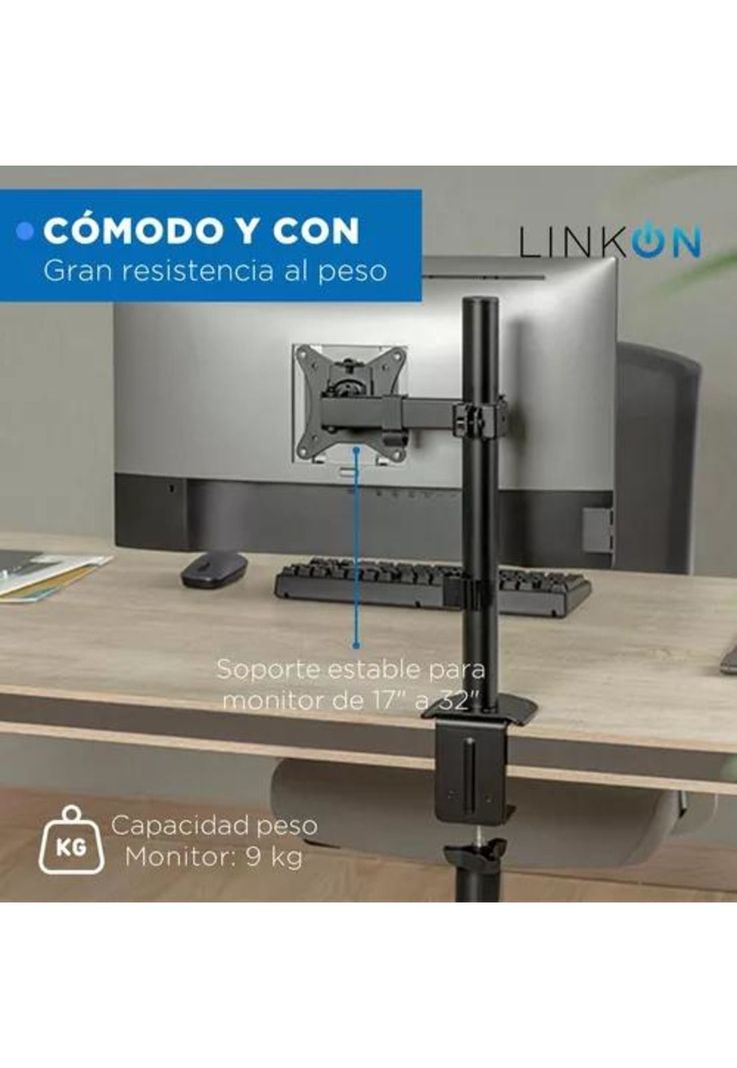 Soporte brazo para monitor vertical de escritorio negro-2