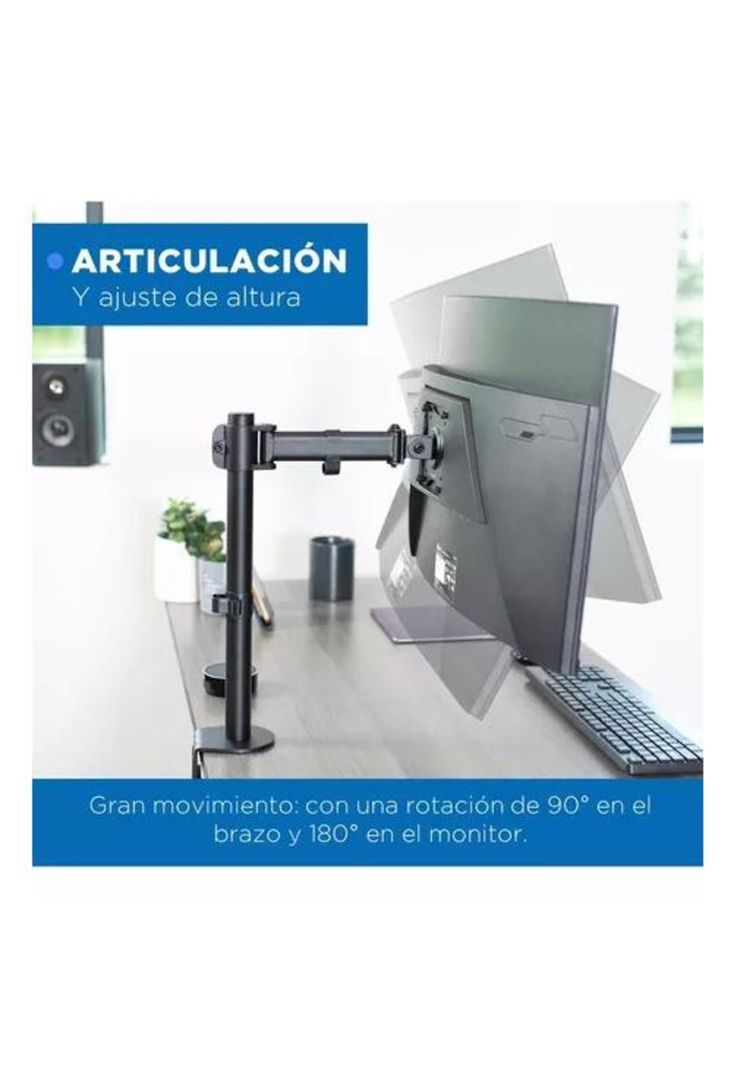 Soporte brazo para monitor vertical de escritorio negro-3