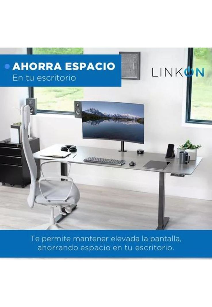 Soporte brazo para monitor vertical de escritorio negro-4