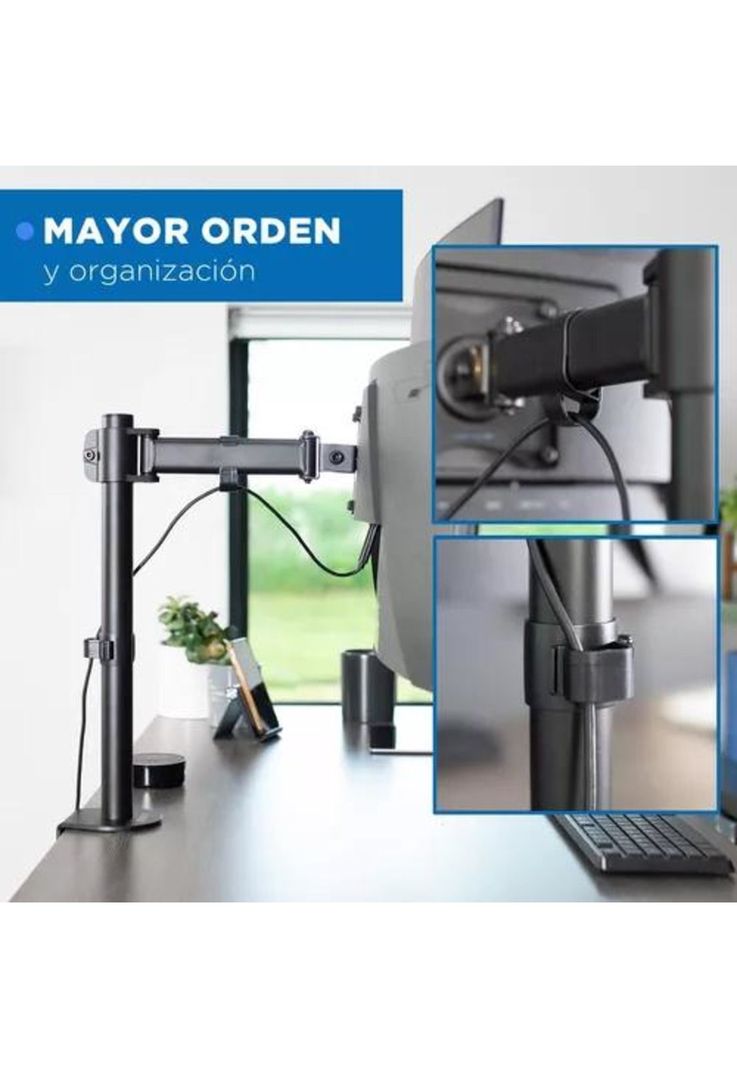 Soporte brazo para monitor vertical de escritorio negro-5