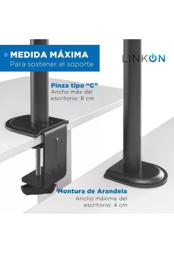 Soporte brazo para monitor vertical de escritorio negro-6