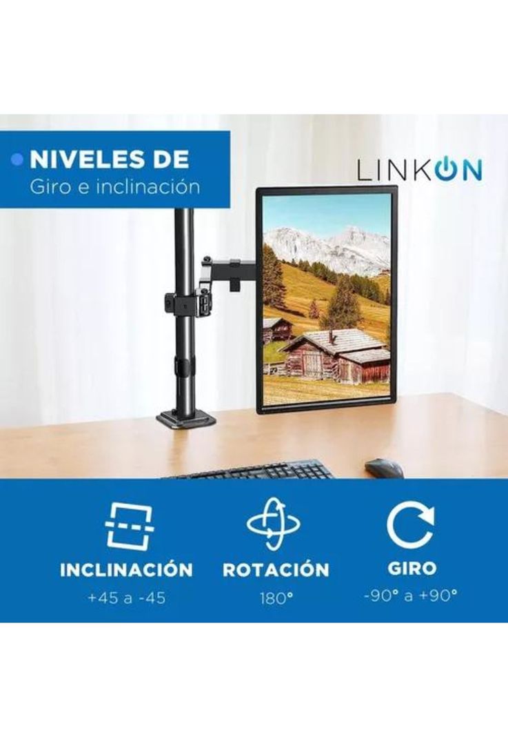 Soporte brazo para monitor vertical de escritorio negro-7