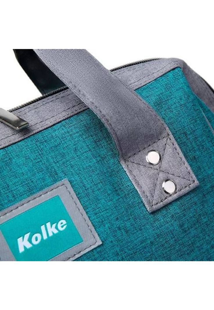 Mochila para notebook Kolke impermeable con puerto USB azul petróleo-2