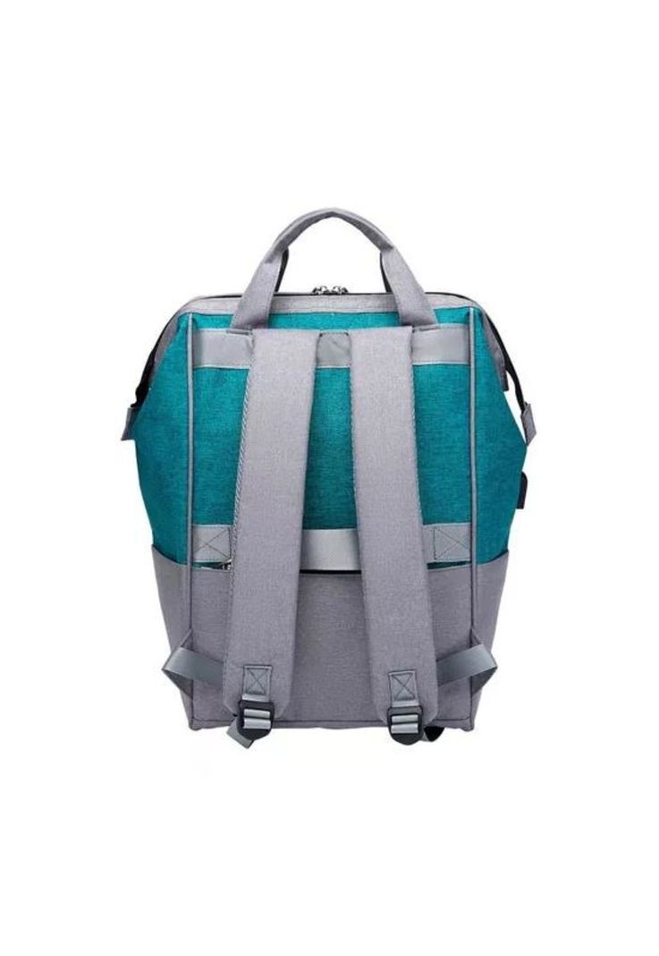 Mochila para notebook Kolke impermeable con puerto USB azul petróleo-3