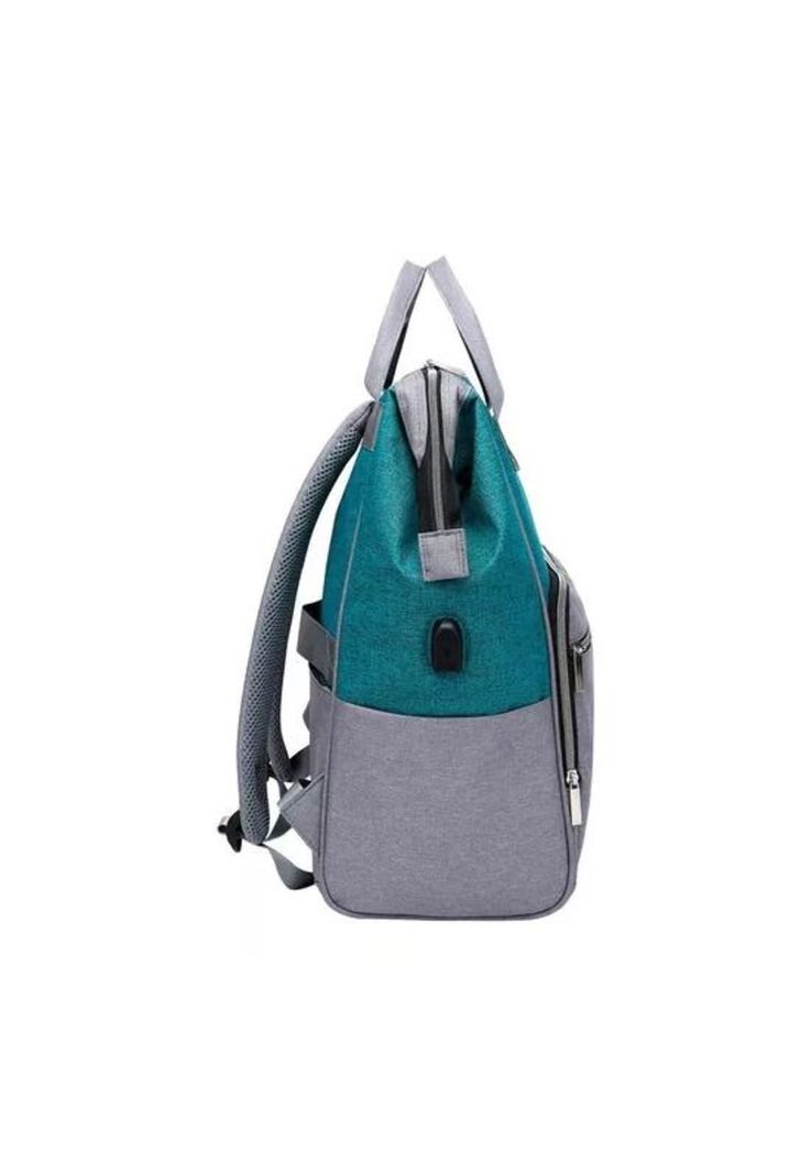 Mochila para notebook Kolke impermeable con puerto USB azul petróleo-4