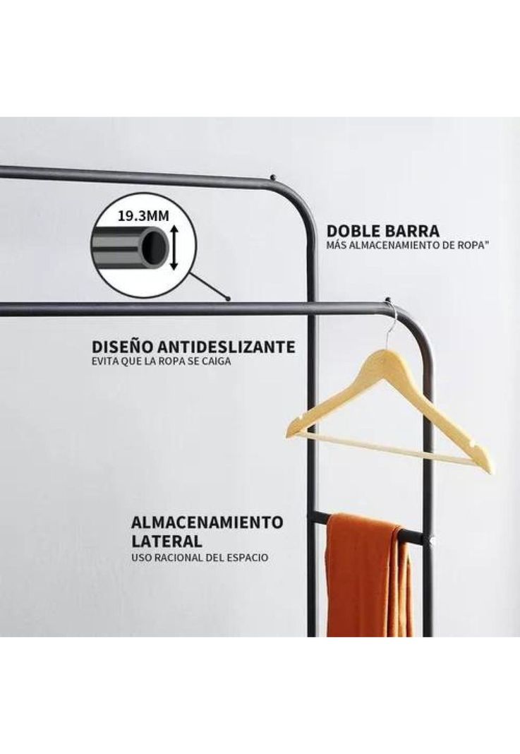 Perchero colgador de ropa tendederos de acero inoxidable negro-3