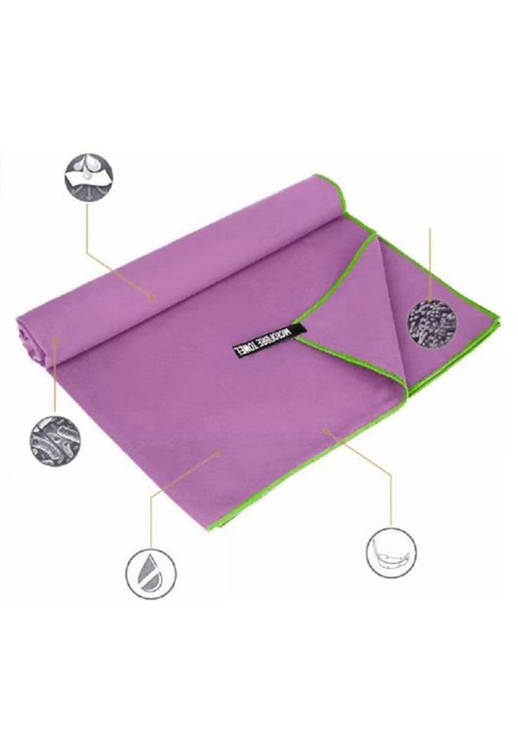 Toalla baño viaje microfibra secado rápido, pcs violeta-3