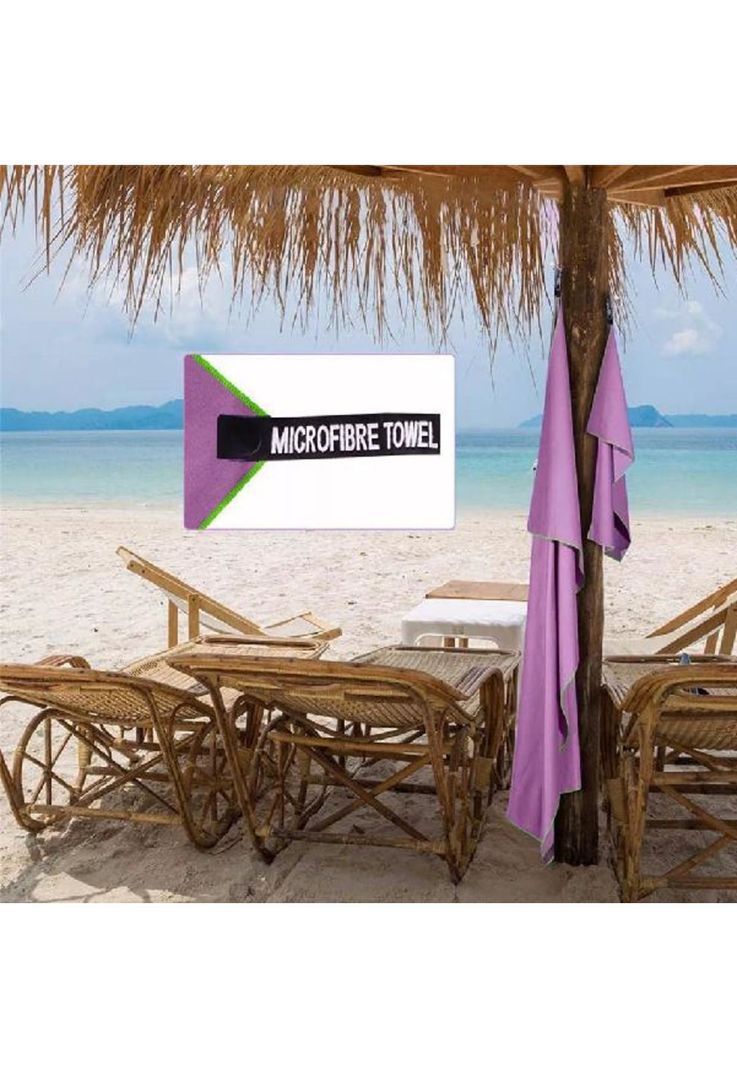 Toalla baño viaje microfibra secado rápido, pcs violeta-5